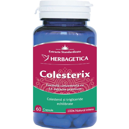 Supliment alimentar Colesterix, 60 capsule, HERBAGETICA Supliment alimentar Colesterix, 60 capsule, HERBAGETICA