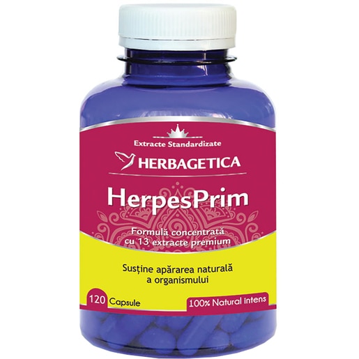 Supliment alimentar HerpesPrim, 120 capsule, HERBAGETICA Supliment alimentar HerpesPrim, 120 capsule, HERBAGETICA