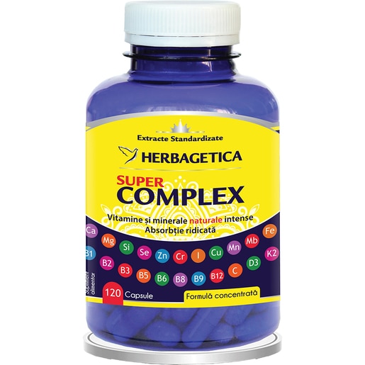 Supliment Super Complex, 120 capsule, HERBAGETICA Supliment Super Complex, 120 capsule, HERBAGETICA