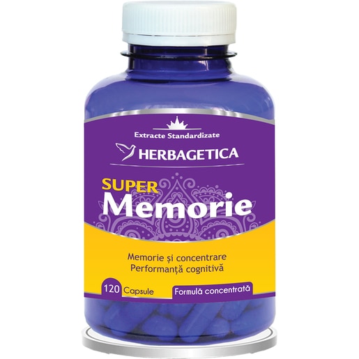 Supliment Super Memorie, 120 capsule, HERBAGETICA Supliment Super Memorie, 120 capsule, HERBAGETICA