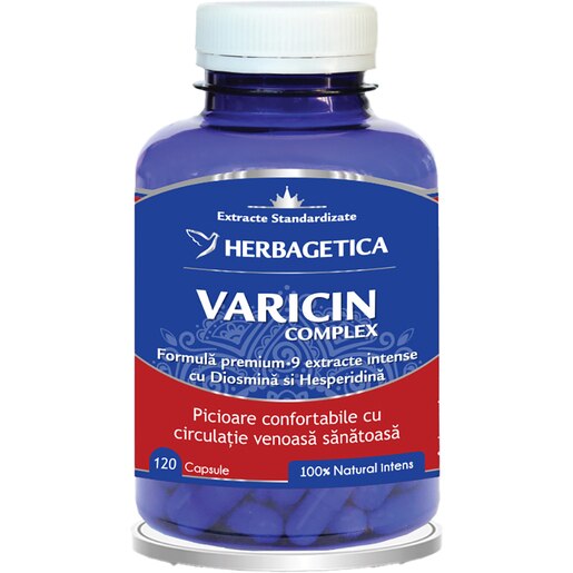 Supliment Varicin Complex, 120 capsule, HERBAGETICA Supliment Varicin Complex, 120 capsule, HERBAGETICA