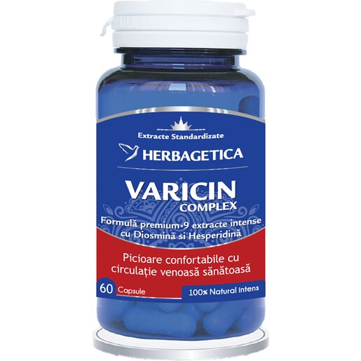 Supliment Varicin Complex, 60 capsule, HERBAGETICA Supliment Varicin Complex, 60 capsule, HERBAGETICA