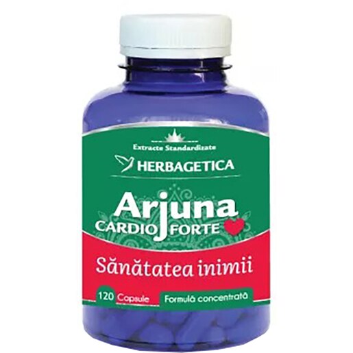 Supliment alimentar Arjuna Cardio Forte, 120 capsule, HERBAGETICA Supliment alimentar Arjuna Cardio Forte, 120 capsule, HERBAGETICA