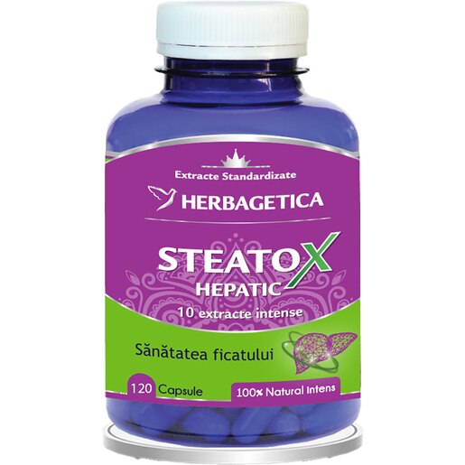 Supliment Steatox Hepatic, 120 capsule, HERBAGETICA Supliment Steatox Hepatic, 120 capsule, HERBAGETICA