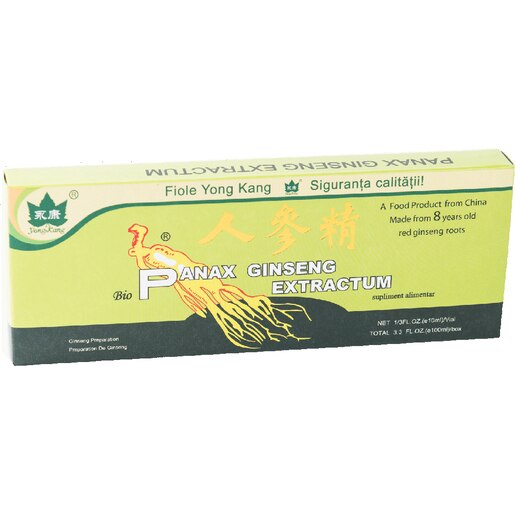 Supliment alimentar Panax Ginseng, 10 fiole, YONG KANG Supliment alimentar Panax Ginseng, 10 fiole, YONG KANG
