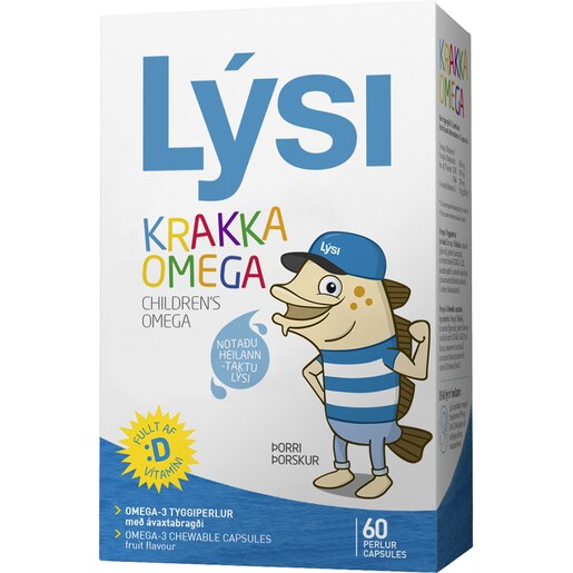 Supliment alimentar Omega 3 pentru Copii, aroma de fructe, 60 comprimate masticabile, LYSI Supliment alimentar Omega 3 pentru Copii, aroma de fructe, 60 comprimate masticabile, LYSI