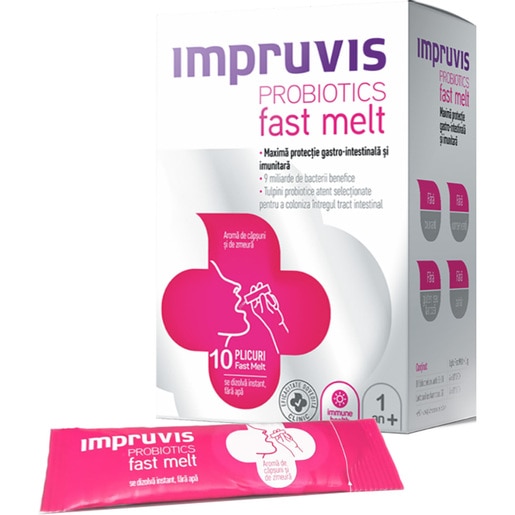 Probiotic Fast Melt Impruvis, 10 plicuri Probiotic Fast Melt Impruvis, 10 plicuri