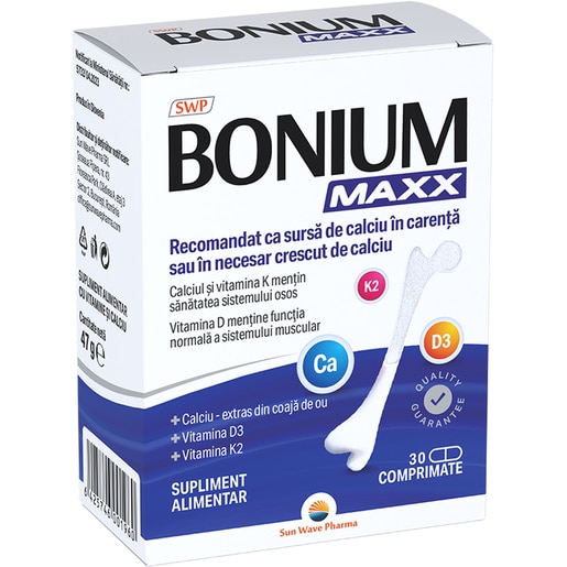 Supliment alimentar Bonium Maxx, 30 comprimate, SUN WAVE PHARMA Supliment alimentar Bonium Maxx, 30 comprimate, SUN WAVE PHARMA