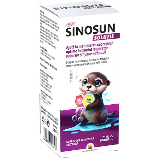 Supliment alimentar Sinosun Sirop, 120 ml, SUN WAVE PHARMA Supliment alimentar Sinosun Sirop, 120 ml, SUN WAVE PHARMA
