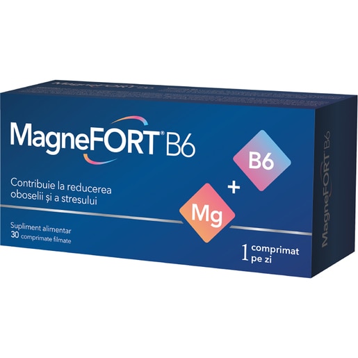 Supliment alimentar MagneFort B6, 30 comprimate, BIOFARM Supliment alimentar MagneFort B6, 30 comprimate, BIOFARM