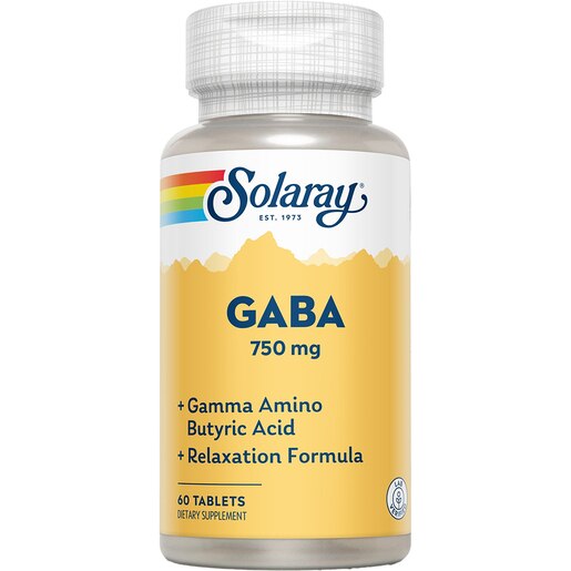 Supliment GABA 750 mg Solaray, 60 comprimate, SECOM Supliment GABA 750 mg Solaray, 60 comprimate, SECOM