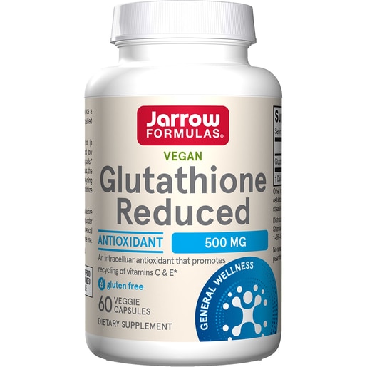 Supliment alimentar Glutathione Reduced 500 mg Jarrow Formulas, 60 capsule vegetale, SECOM Supliment alimentar Glutathione Reduced 500 mg Jarrow Formulas, 60 capsule vegetale, SECOM