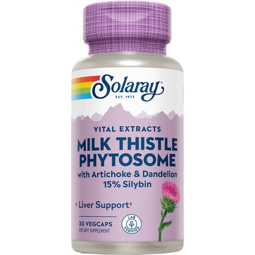 Supliment alimentar Milk Thistle Phytosome Solaray, 30 capsule vegetale, SECOM Supliment alimentar Milk Thistle Phytosome Solaray, 30 capsule vegetale, SECOM