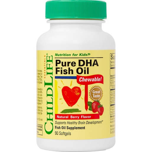 Supliment Pure DHA aroma capsuni Childlife Essentials, 90 capsule masticabile, SECOM Supliment Pure DHA aroma capsuni Childlife Essentials, 90 capsule masticabile, SECOM