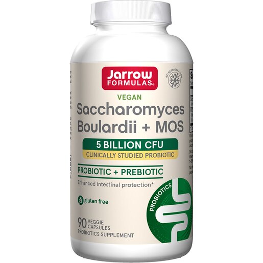 Supliment alimentar Saccharomyces Boulardii + MOS Jarrow Formulas, 90 capsule vegetale, SECOM Supliment alimentar Saccharomyces Boulardii + MOS Jarrow Formulas, 90 capsule vegetale, SECOM