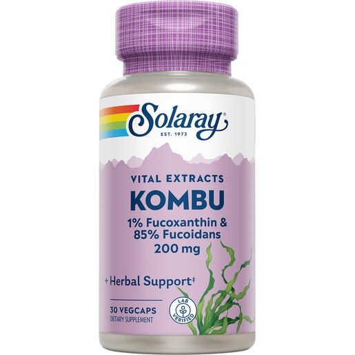 Supliment alimentar Kombu Fucoxanthin Solaray, 30 capsule vegetale, SECOM Supliment alimentar Kombu Fucoxanthin Solaray, 30 capsule vegetale, SECOM