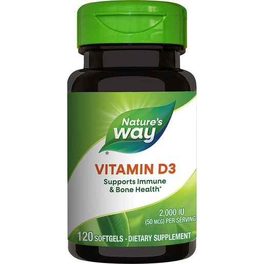 Supliment alimentar Vitamina D3 2000 UI Natures Way, 120 capsule moi, SECOM Supliment alimentar Vitamina D3 2000 UI Natures Way, 120 capsule moi, SECOM