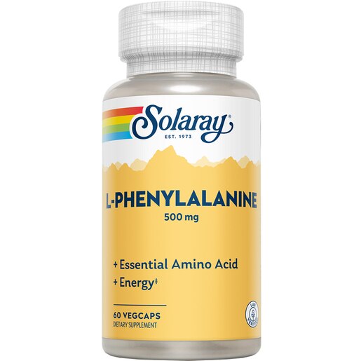 Supliment alimentar L-Phenylalanine 500 mg Solaray, 60 capsule vegetale, SECOM Supliment alimentar L-Phenylalanine 500 mg Solaray, 60 capsule vegetale, SECOM