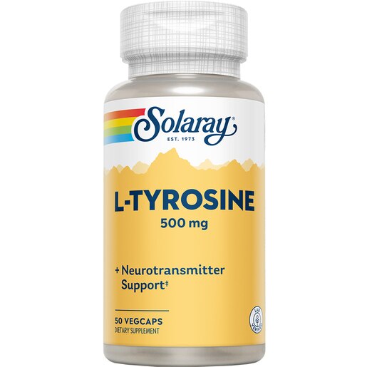 Supliment alimentar L-Tyrosine 500 mg Solaray, 50 capsule vegetale, SECOM Supliment alimentar L-Tyrosine 500 mg Solaray, 50 capsule vegetale, SECOM