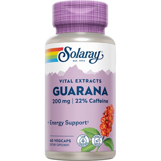 Supliment Guarana 200 mg Solaray, 60 capsule, SECOM Supliment Guarana 200 mg Solaray, 60 capsule, SECOM