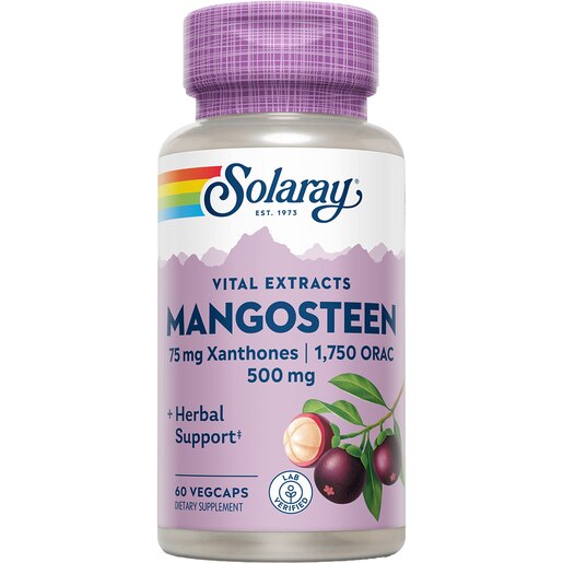 Supliment alimentar Mangosteen Extract 500 mg Solaray, 60 capsule vegetale, SECOM Supliment alimentar Mangosteen Extract 500 mg Solaray, 60 capsule vegetale, SECOM