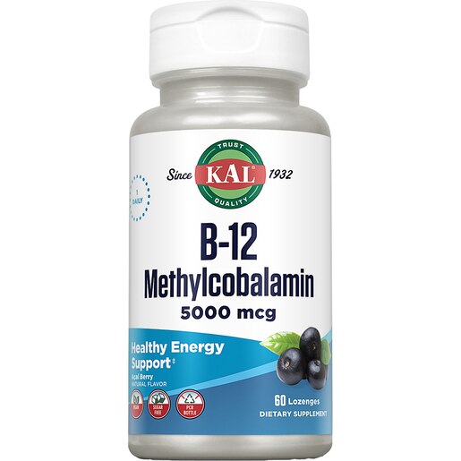 Supliment Methylcobalamin Vitamina B12 5000 mcg KAL, 60 comprimate, SECOM Supliment Methylcobalamin Vitamina B12 5000 mcg KAL, 60 comprimate, SECOM