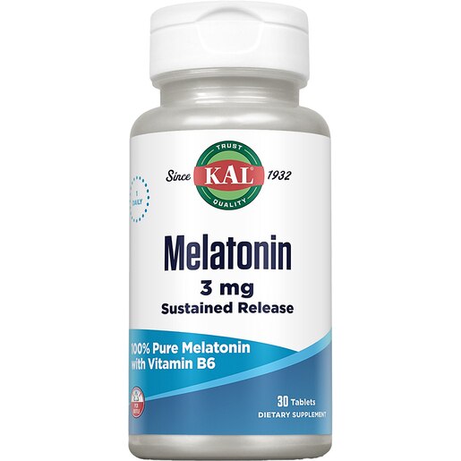 Supliment alimentar Melatonin 3 mg KAL, 30 tablete, cu eliberare prelungita, SECOM Supliment alimentar Melatonin 3 mg KAL, 30 tablete, cu eliberare prelungita, SECOM
