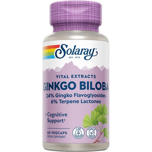 Supliment Ginkgo Biloba 60 mg Solaray, 60 capsule, SECOM Supliment Ginkgo Biloba 60 mg Solaray, 60 capsule, SECOM