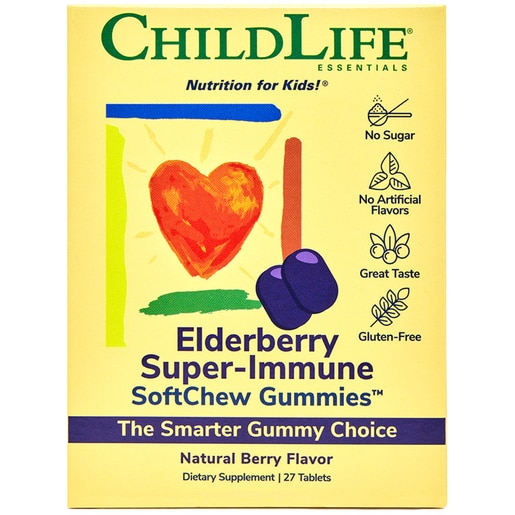Supliment Elderberry Super-Immune SoftChew Gummies ChildLife, 27 comprimate, SECOM Supliment Elderberry Super-Immune SoftChew Gummies ChildLife, 27 comprimate, SECOM