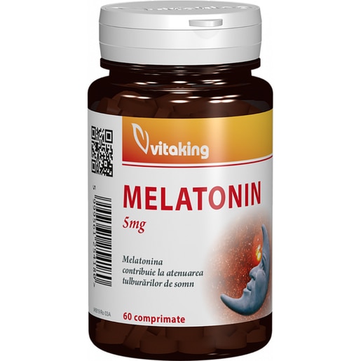 Supliment alimentar Melatonina 5 mg, 60 comprimate, VITAKING Supliment alimentar Melatonina 5 mg, 60 comprimate, VITAKING