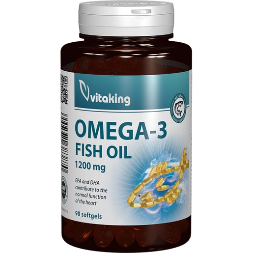 Supliment alimentar Omega 3 Ulei de Peste 1200 mg, 90 capsule, VITAKING Supliment alimentar Omega 3 Ulei de Peste 1200 mg, 90 capsule, VITAKING