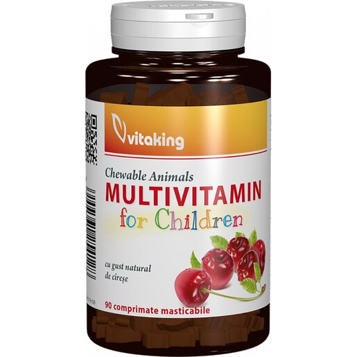 Supliment alimentar Multivitamine cu Minerale pentru Copii, 90 comprimate masticabile, VITAKING Supliment alimentar Multivitamine cu Minerale pentru Copii, 90 comprimate masticabile, VITAKING