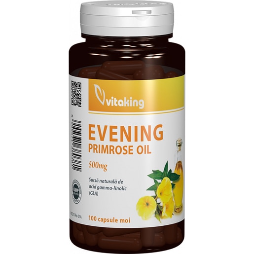 Supliment Evening Primrose Oil, 100 capsule moi, VITAKING Supliment Evening Primrose Oil, 100 capsule moi, VITAKING