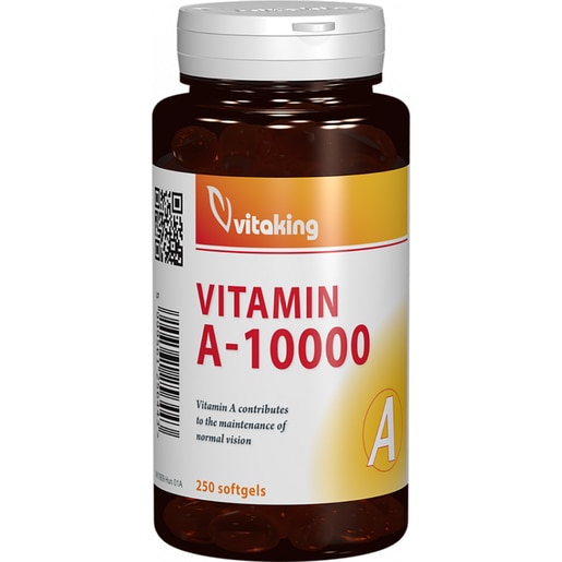 Supliment alimentar Vitamina A 10.000 UI, 250 capsule moi, VITAKING Supliment alimentar Vitamina A 10.000 UI, 250 capsule moi, VITAKING