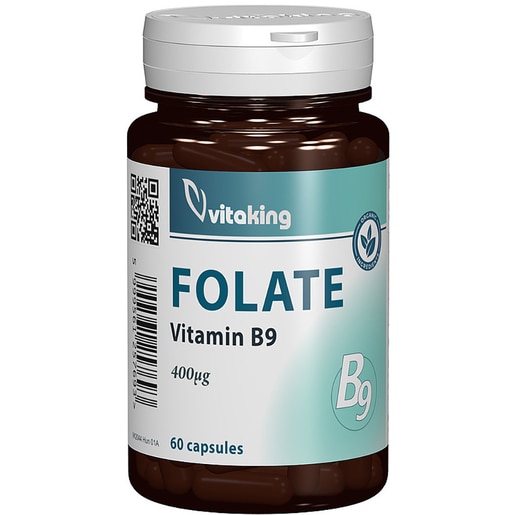 Supliment Folat - Vitamina B9 400 mcg, 60 capsule, VITAKING Supliment Folat - Vitamina B9 400 mcg, 60 capsule, VITAKING