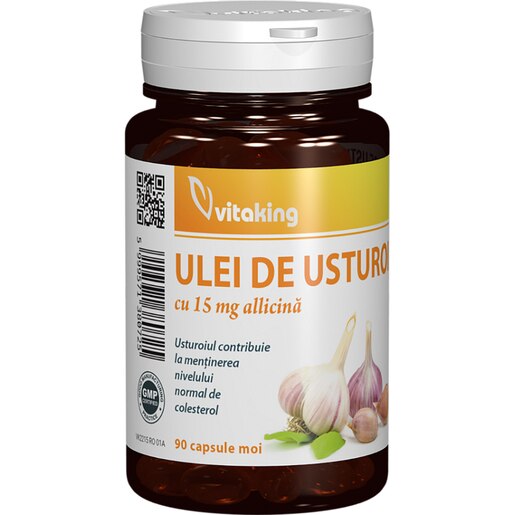 Supliment alimentar Ulei de Usturoi 30 mg, 90 capsule moi, VITAKING Supliment alimentar Ulei de Usturoi 30 mg, 90 capsule moi, VITAKING