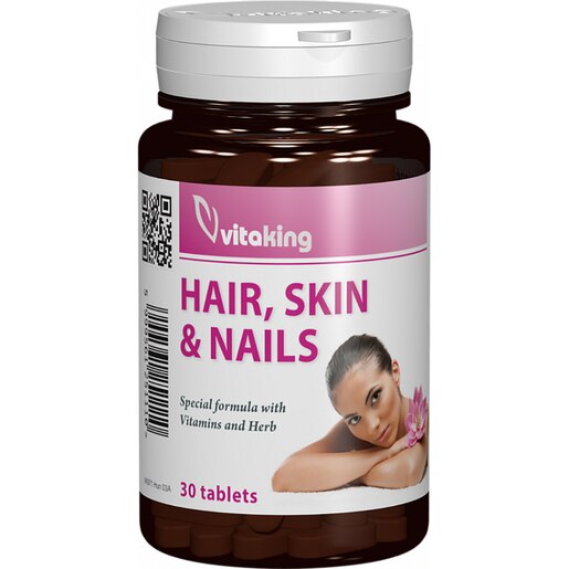 Supliment Formula pentru par, piele si unghii, 30 comprimate, VITAKING Supliment Formula pentru par, piele si unghii, 30 comprimate, VITAKING