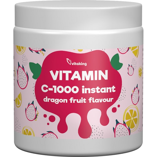 Supliment alimentar Pulbere Instant cu Vitamina C 1000 mg, aroma de fructul dragonului, 400 g, VITAKING Supliment alimentar Pulbere Instant cu Vitamina C 1000 mg, aroma de fructul dragonului, 400 g, VITAKING