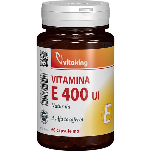 Supliment alimentar Vitamina E Naturala 400 UI, 60 capsule moi, VITAKING Supliment alimentar Vitamina E Naturala 400 UI, 60 capsule moi, VITAKING