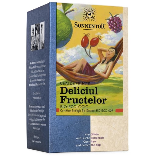 Ceai fructe SONNENTOR Deliciul fructelor, 18 plicuri Ceai fructe SONNENTOR Deliciul fructelor, 18 plicuri