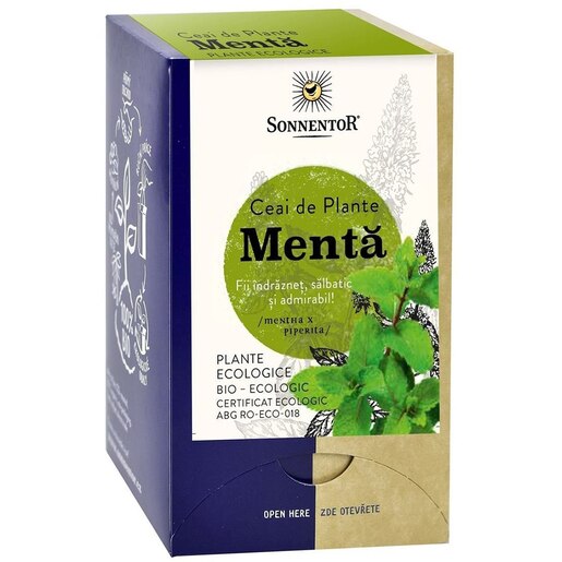 Ceai SONNENTOR Menta, 18 plicuri Ceai SONNENTOR Menta, 18 plicuri