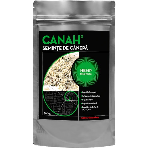Seminte decorticate de canepa, 300 g, CANAH Seminte decorticate de canepa, 300 g, CANAH