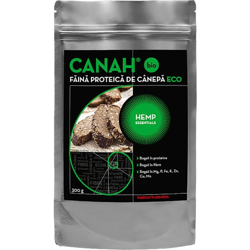 Faina proteica de canepa ECO, 300 g, CANAH Faina proteica de canepa ECO, 300 g, CANAH