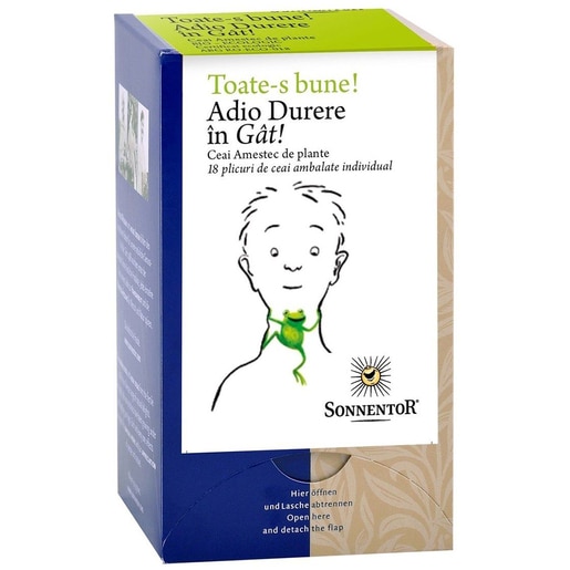 Ceai SONNENTOR "Toate-s bune!" Adio durere in gat, 18 plicuri Ceai SONNENTOR "Toate-s bune!" Adio durere in gat, 18 plicuri