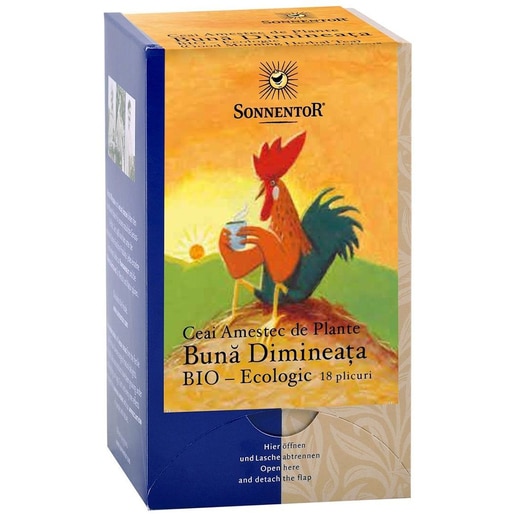 Ceai amestec de plante SONNENTOR Buna dimineata, 18 plicuri Ceai amestec de plante SONNENTOR Buna dimineata, 18 plicuri