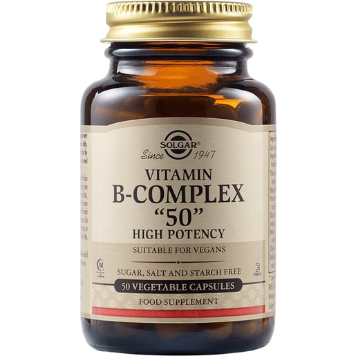 Supliment alimentar B-Complex 50, 50 capsule vegetale, SOLGAR Supliment alimentar B-Complex 50, 50 capsule vegetale, SOLGAR
