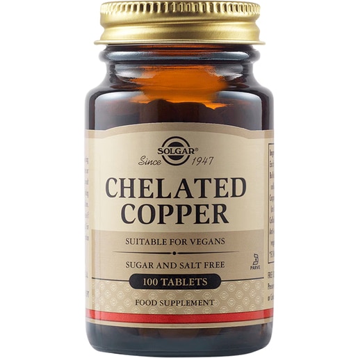 Supliment alimentar Cupru Chelat 2.5 mg, 100 tablete, SOLGAR Supliment alimentar Cupru Chelat 2.5 mg, 100 tablete, SOLGAR