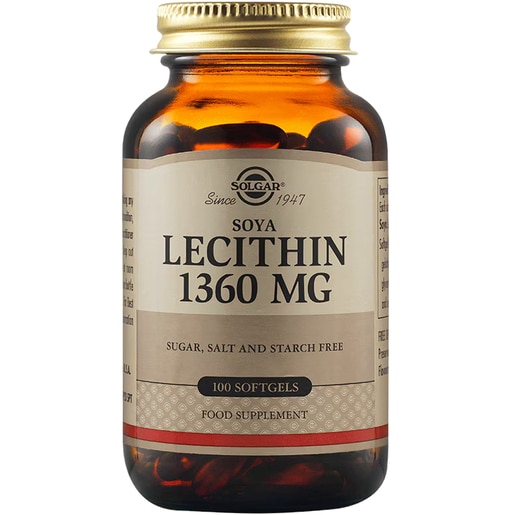Supliment alimentar Lecitina din Soia 1360 mg, 100 capsule moi, SOLGAR Supliment alimentar Lecitina din Soia 1360 mg, 100 capsule moi, SOLGAR
