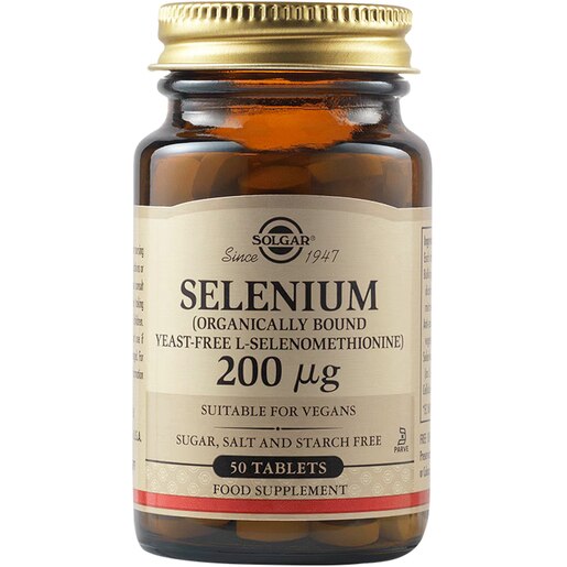 Supliment alimentar Seleniu 200 mcg, 50 tablete, SOLGAR Supliment alimentar Seleniu 200 mcg, 50 tablete, SOLGAR