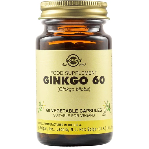 Supliment alimentar Ginkgo Biloba, 60 capsule vegetale, SOLGAR Supliment alimentar Ginkgo Biloba, 60 capsule vegetale, SOLGAR